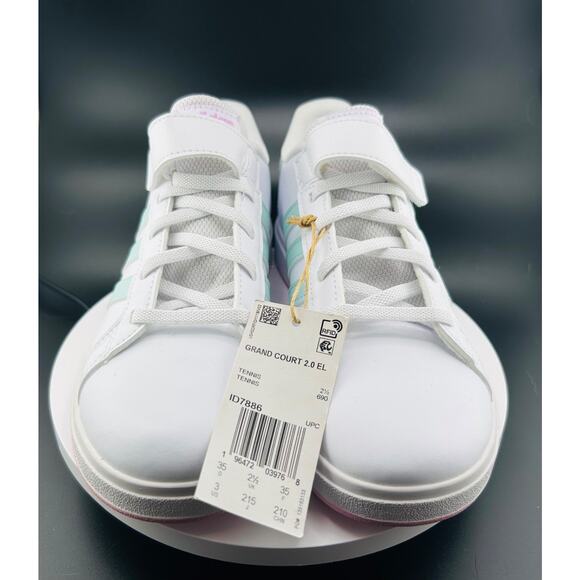 Adidas Grand Court 2.0 EL Girl Shoes ID7886 Sz 3 - Picture 2 of 6